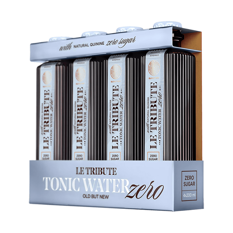 Le Tribute Tonic Water Zero no sugar and zero calories.