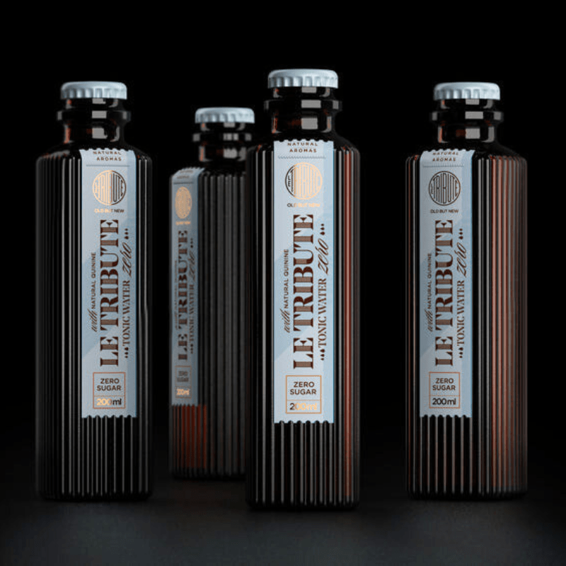 Le Tribute Tonic Water Zero no sugar and zero calories.