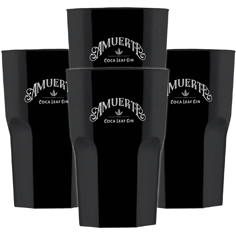 4x BLACK LONG DRINK PLASTIC CUP (2173552099417)