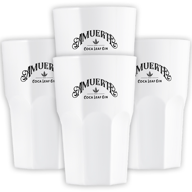 4x WHITE LONG DRINK PLASTIC CUP (4096118456409)